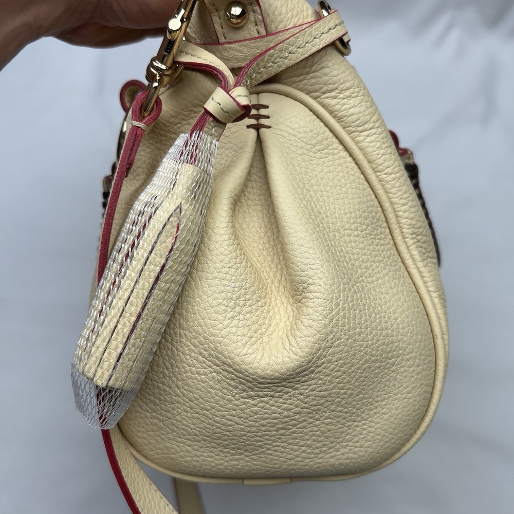 NWT Dooney & Bourke Florentine Small Satchel Butter Yellow Pebble Leather RARE - Picture 10 of 16